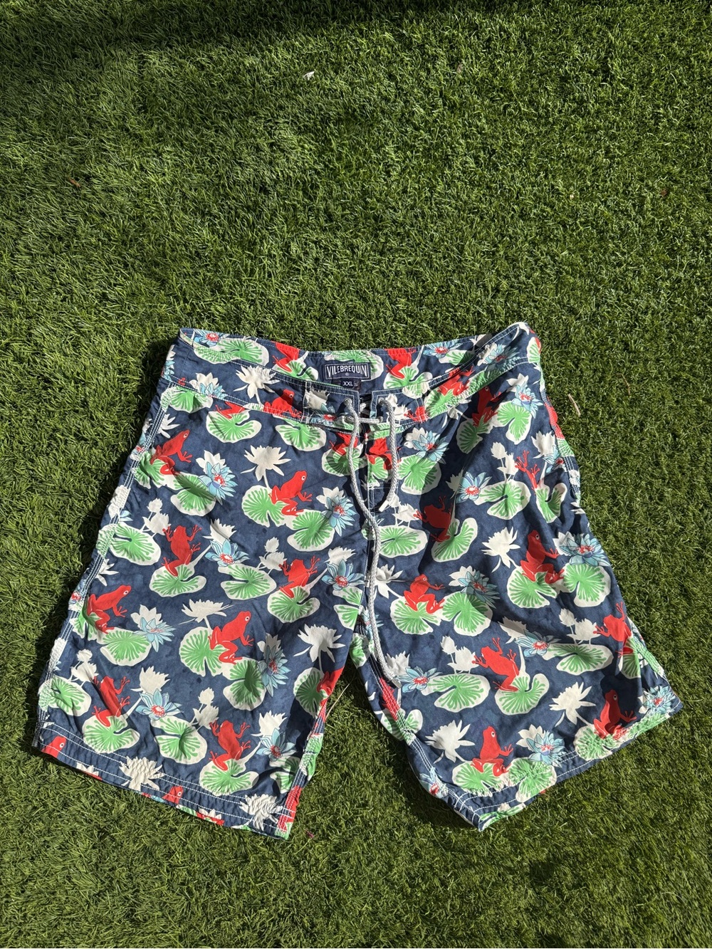VILEBREQUIN Men's swim trunks - size 34/36 19” from waist to hem- Frog 🐸 Print